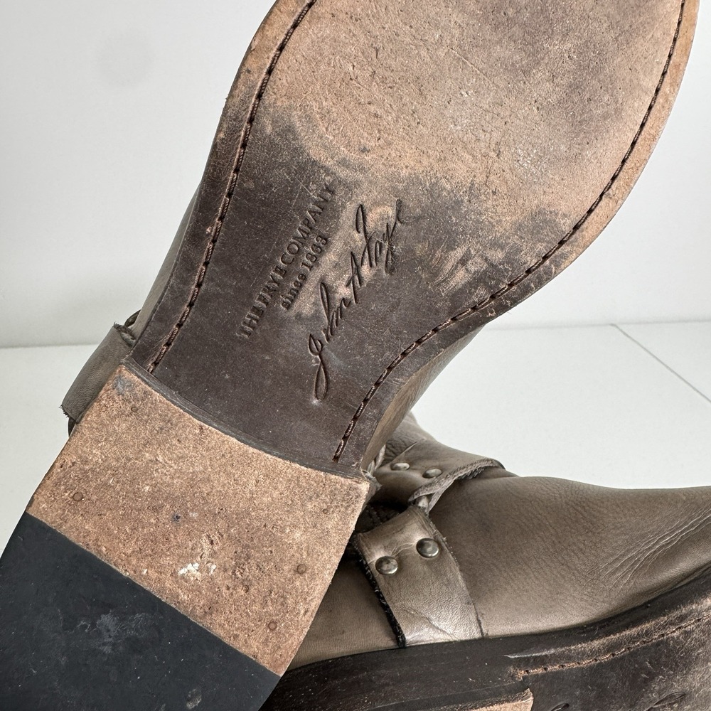 Frye Philip Harness Boots Womens 10B Brown Distressed Leather Riding Western - Picture 11 of 15